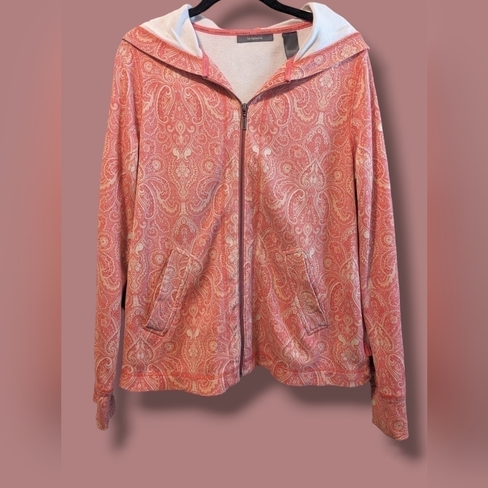 Liz Claiborne Peachy Pink Paisley Hoodie Girly